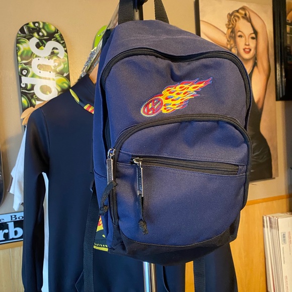 Vintage 90’s flaming Volkswagen logo backpack mini retro GTI JDM golf beetle VW - Picture 3 of 7